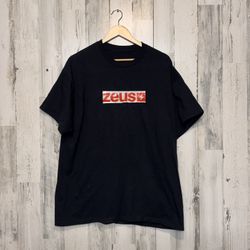 Black Zeus Graphic Tee Men’s 2XL  Streetwear Logo T-Shirt