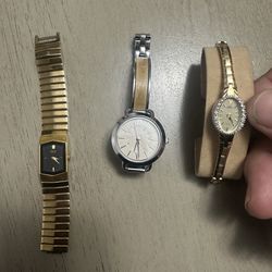 3 watches Ann Klein seiko and Jules jurgenson