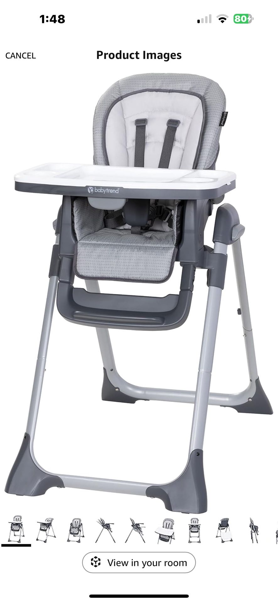 Baby Trend Sit Right 2.0 3-in-1 High Chair - Cozy Grey