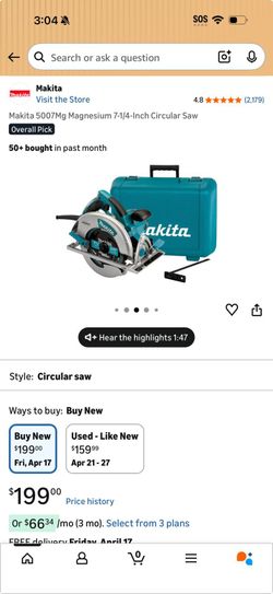 Makita 5007MG 7-1/4” Circular Saw – Like New (Used Once!) $129