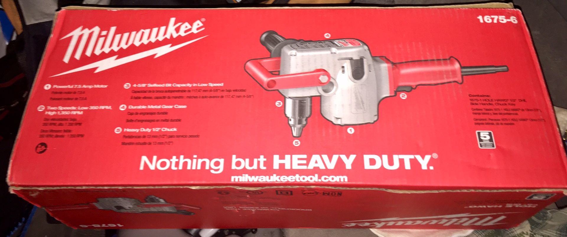 Milwaukee 7.5amp 1/2 in. “Hole Hawg” drill