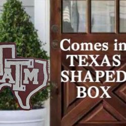 Texas A&M Texas Shaped Wooden Cutout Yard Art