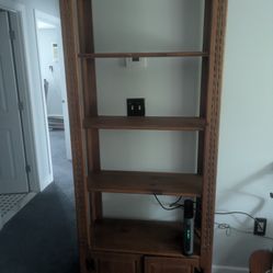 Rustic solid wood shelf with cabinet
