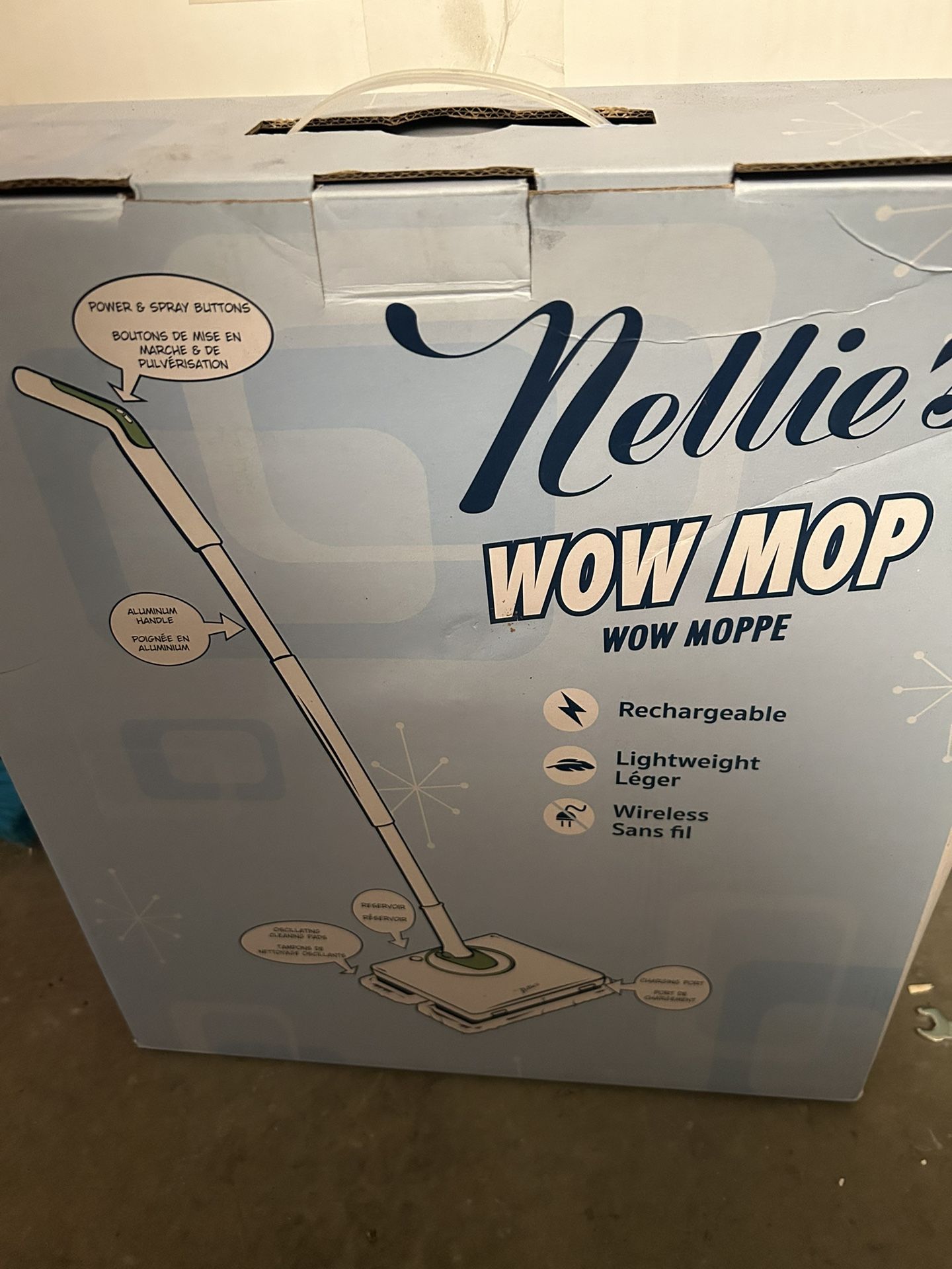 Nellie's Wow Mop- Cordless, Light-Weight and Rechargeable