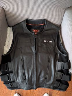 Men's Leather Motorcycle Vest