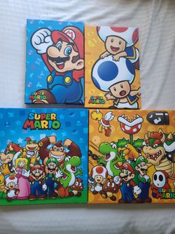 Mario wall canvas art set
