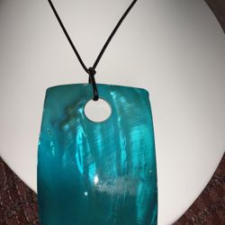 Artsy Abalone Shell Charm on Adjustable Necklace  