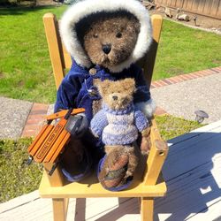 Adorable Limited Edition Boyd's Bear w Sled and Smaller Bear