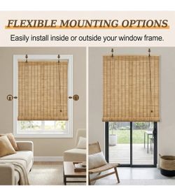 NEW/ Bamboo Blinds Roller Shades for Indoor Window/ Outdoor Patio, Decks, Porches, Backyards