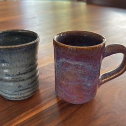 Locally handmade, wheel-thrown mugs