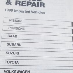 For 1999 NISSAN, PORSCHE, SAAB, SUBARU, SUZUKI, TOYOTA, VOLKSWAGON, & VOLVO -Repair manual