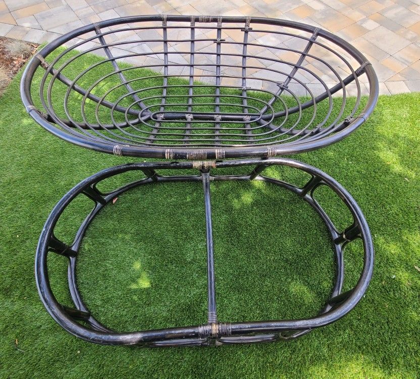 Rattan Double Papasan Chair Frame & Cushion, Espresso for Sale in San Jose, CA OfferUp