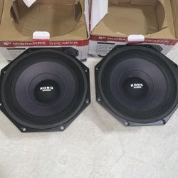 Brand New Pair 8” Kong Audio Midrange/Midwoofer Loud Speakers ($130 per pair)