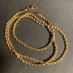 24k Gold Finish rope Chain
