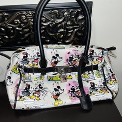 Vintage Disney Mickey & Minnie Comic Strip mini bag with key and lock