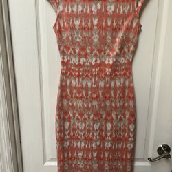 NEW YORK & COMPANY Stretch Orange Print Dress [Size XS]