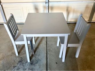 Kids Wooden Table and 2 Chairs Set