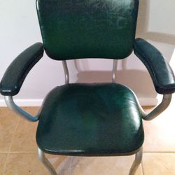 Vintage Steelcase Office Chair w/ Padded Arms - Green
