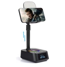 Gifts for Men Women, Phone Stand with Bluetooth Speaker, Birthday Gifts Him Her, Adjustable Height Phone Holder with HD Stereo Sound Fits All Phones &