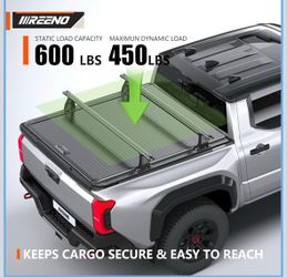 IIIREENO Adjustable 68.8" Truck Bed Rack Cross Bars (2PCS), Heavy-Duty Aluminum T-Slot Crossbars Compatible with Mid-Size Trucks & Retractable Tonneau