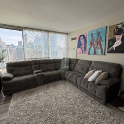 Large Sectional Couch - Gray 