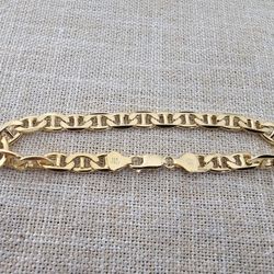 925 Sterling Silver Bracelet 18k Gold Plated 9 inches