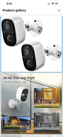 Security Cameras Wireless Outdoor 2-Way Talk Battery Powered Wi-Fi Cameras for Outside and Indoor 2K Night Vision AI Motion Detection Siren Alarm IP65