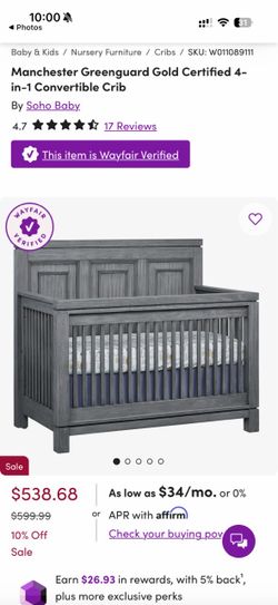 Free Manchester convertible crib! Pick up is in BlackDiamond!