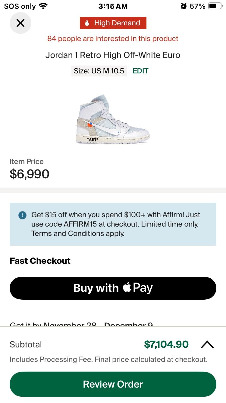 OFF-WHITE x Jordan Euro 1 High