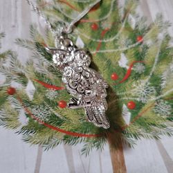 925 Sterling Silver Owl Necklace