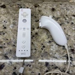 Nintendo Wii Controller And Nunchuck
