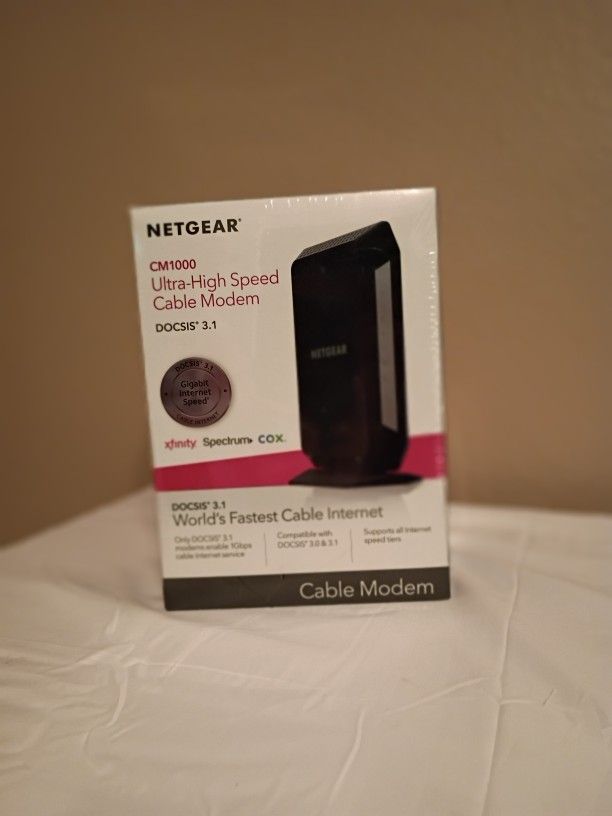 Netgear CM1000 Ultra-High Speed DOCSIS 3.1 Cable Modem - Black - CM1000 NEW SEALED