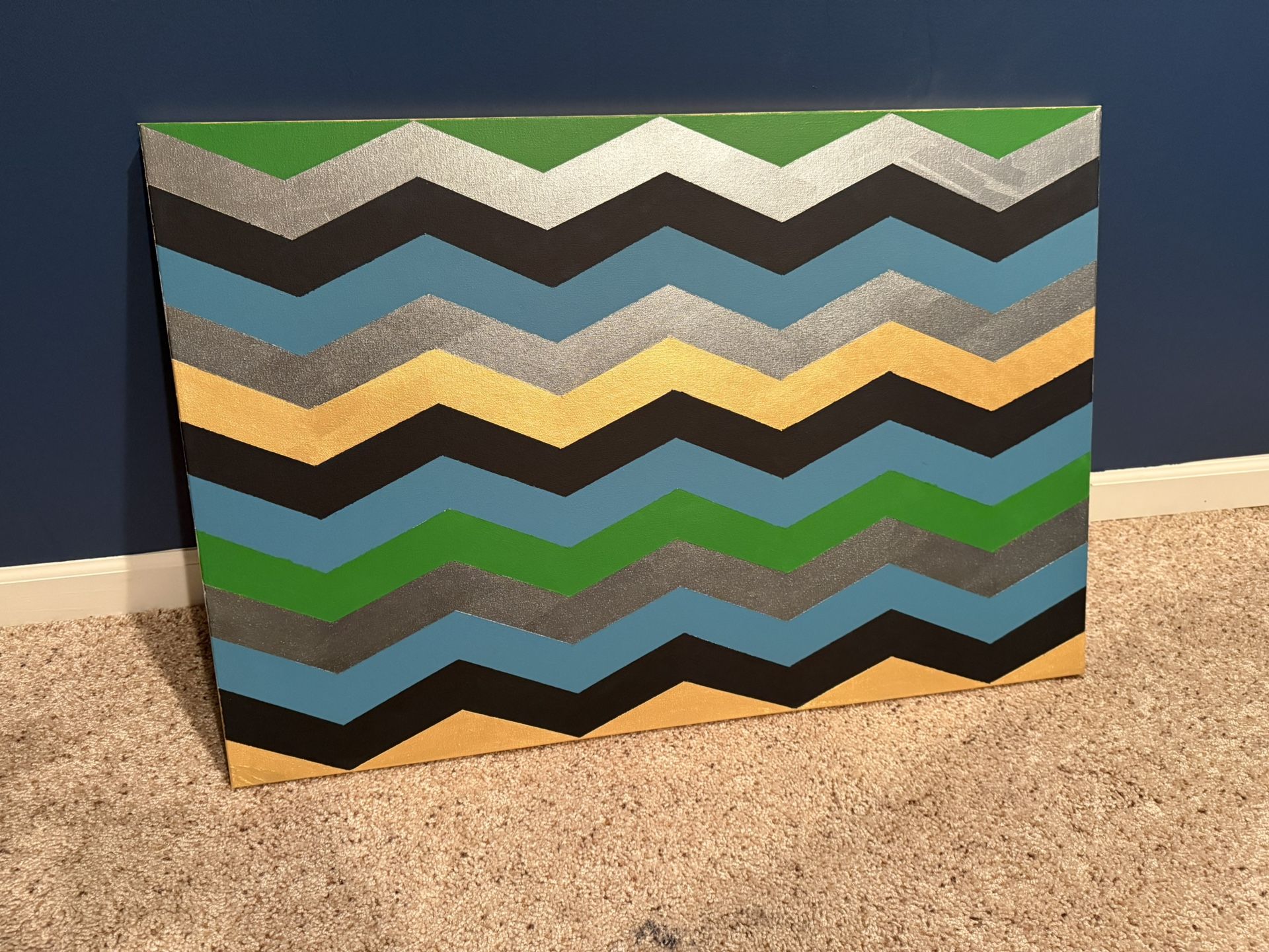 π¨ 24β x 36β Chevron Acrylic Painting β $10 OBO