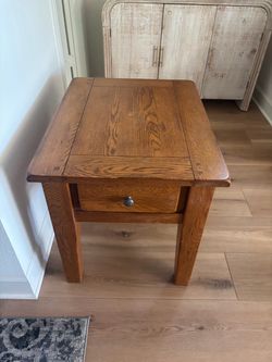 Solid Oak End Table