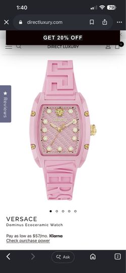 VERSACE Dominus Ecoceramic Watch PINK WORN ONCE (original box included)