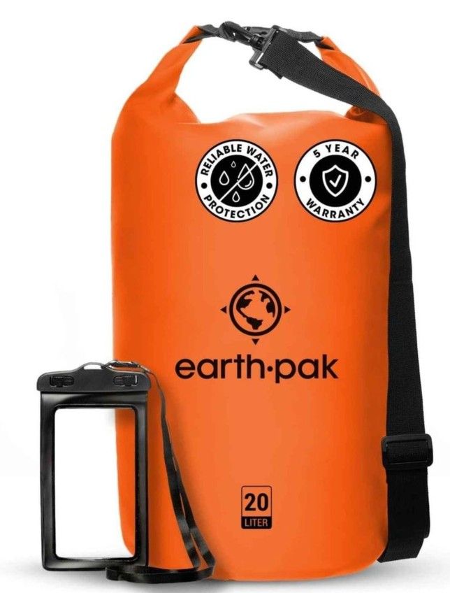 Earth Pak Waterproof 10L Dry Bag - Roll Top Waterproof Backpack Sack Keeps Gear Dry