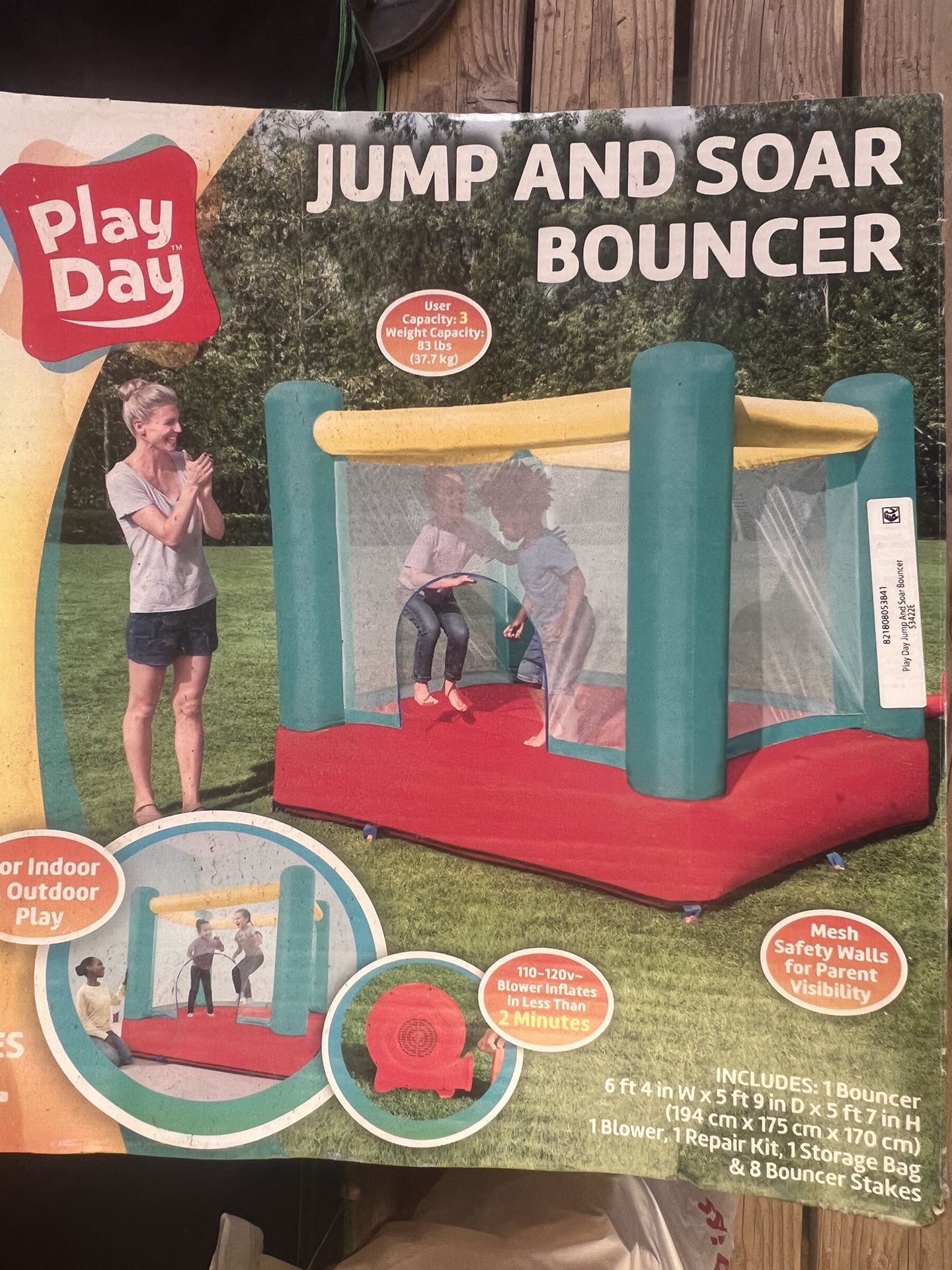 Bounce House For Kids, Play Day Jump And Soar Bouncer New In Box, Never Used.