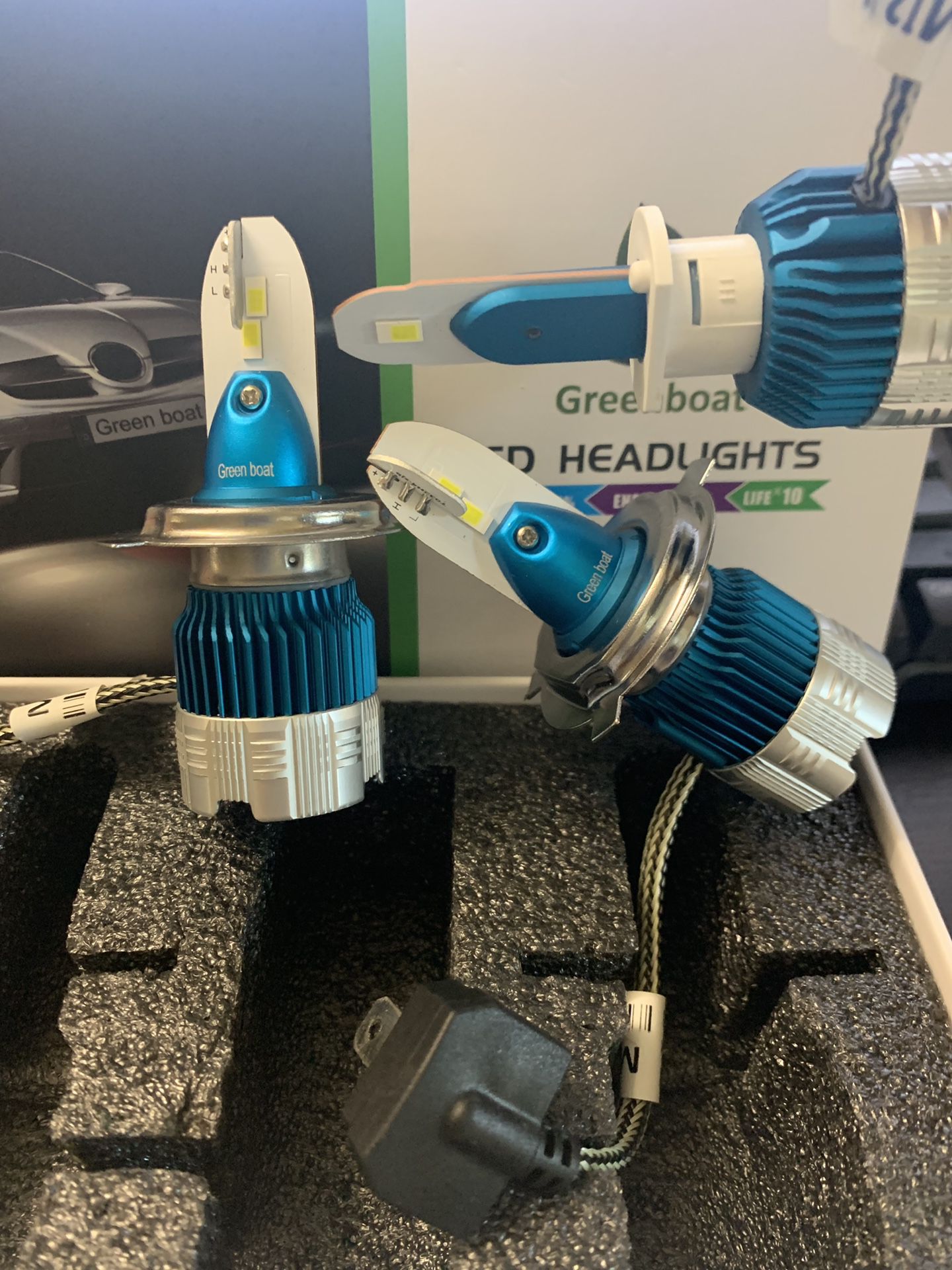 Green Boat LED Headlight Kits