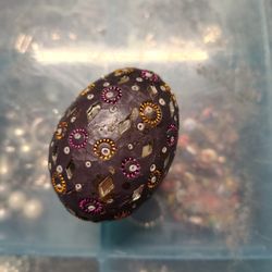 Vintage Mirrored N Jeweled Egg 