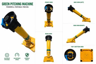 PopToss Green Pitching Machine Baseball/Softball