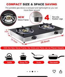 New Propane gas cooktop 2 burners gas stove