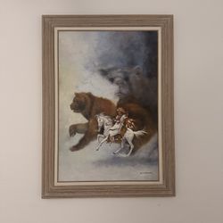 R.K. Larson (1991) "Two Bears of the Blackfeet" — Hand-Painted Tribute to Bev Doolittle