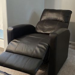 dark brown leather recliner