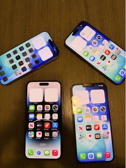 (4) iPhones, iPhone 16 pro, iPhone 15 pro max, iPhone 13 Pro Max, iPhone 14 Pro Max
