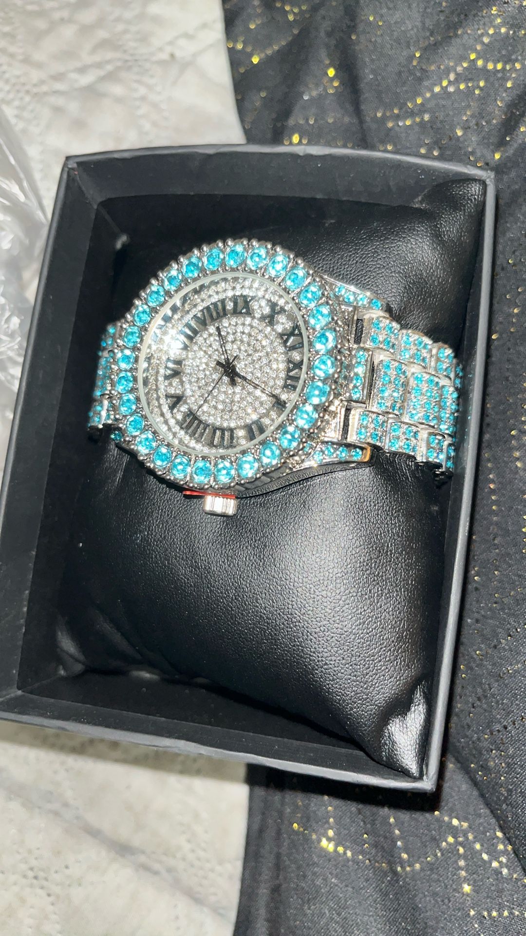 Blue & Silver Rhinestone Watch