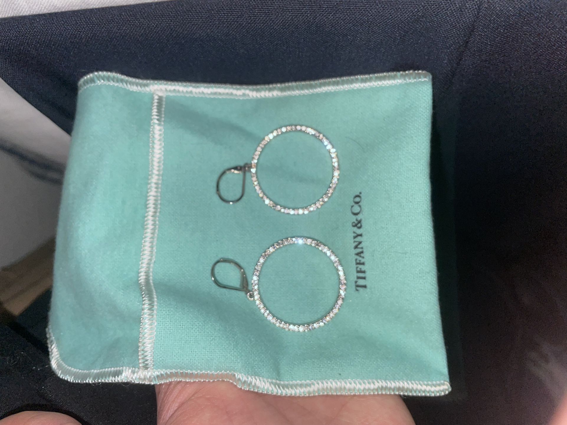 Tiffany Diamond Circle Earrings 