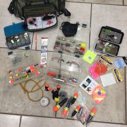 Fishing Gear (tackle Box Etc..)And Sage Grafite 3 Fly Rod (original Carrying Tube)