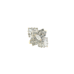 14K Yellow & White Gold Diamond Womens Ring - 1.11ct