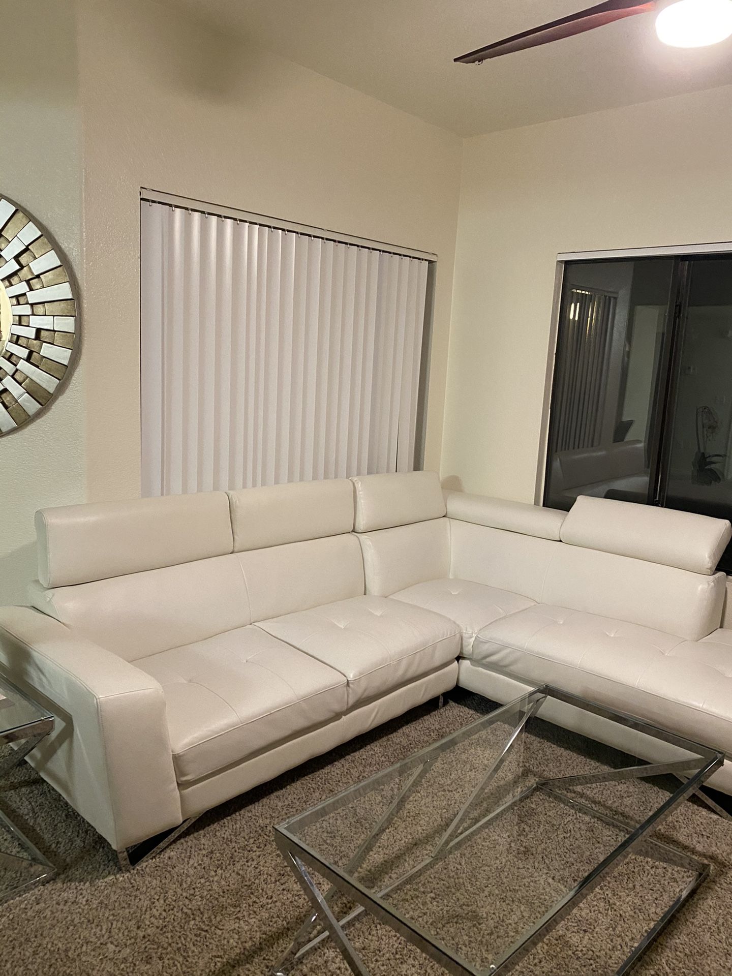 Beautiful Glass Coffee Table With End tables 