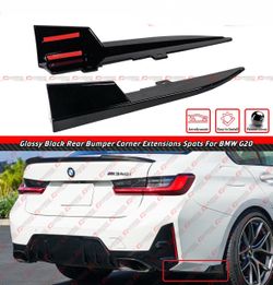19-26 BMW G20 330i M340i M Sport Gloss Black Rear Bumper Spats